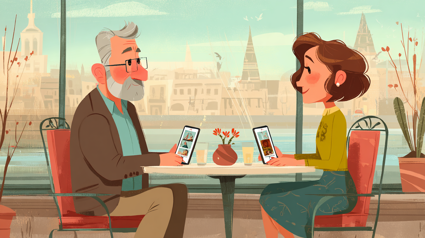 중년층의 데이팅 앱