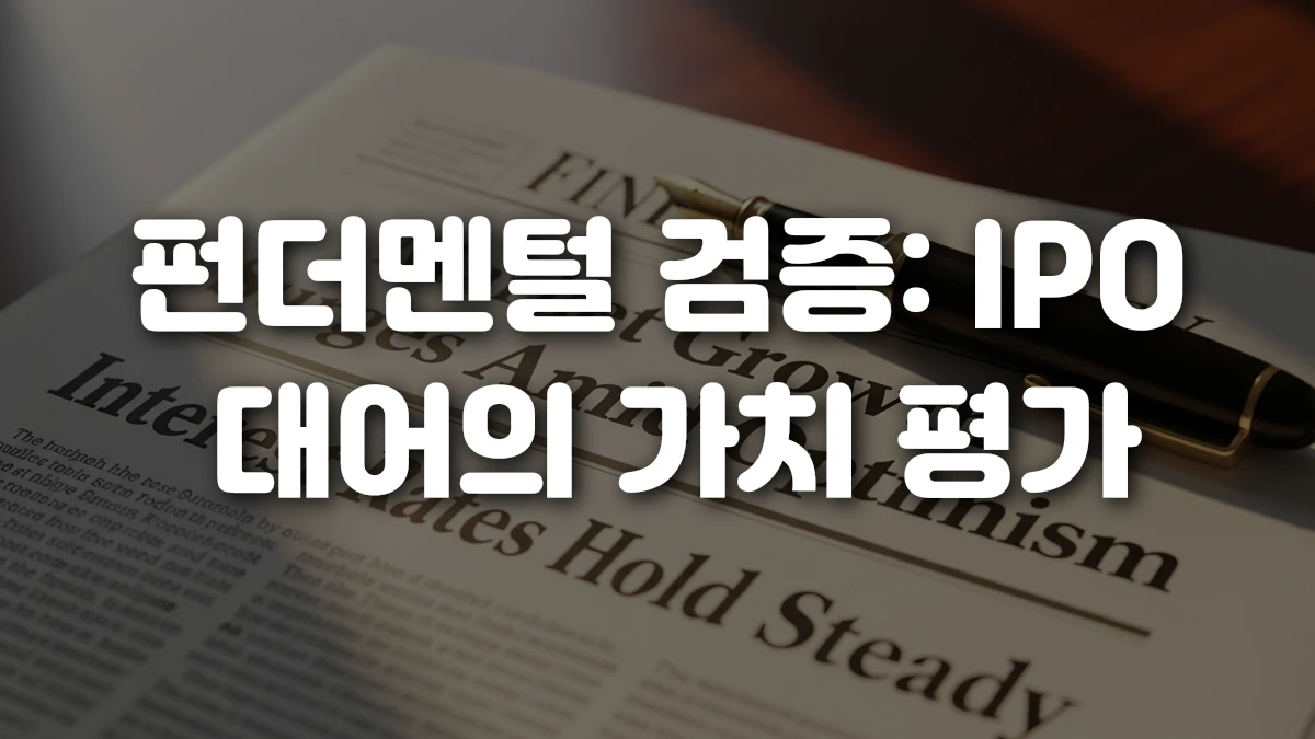펀더멘털 검증 IPO 대어의 가치 평가