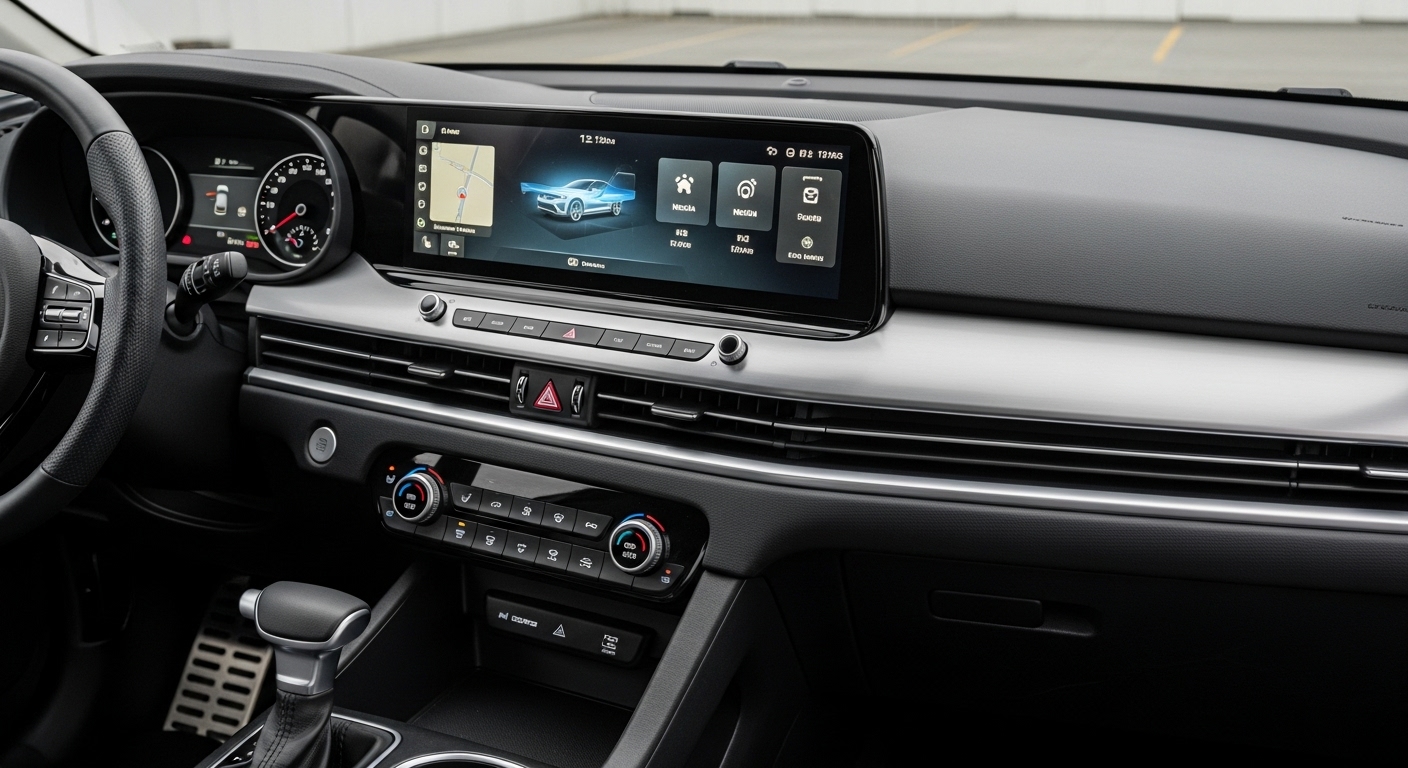 2026년형 스포티지의 12.3인치 파노라믹 커브드 디스플레이(실내)