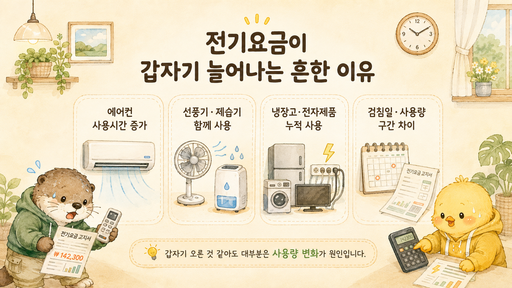 에어컨 선풍기 제습기 냉장고 사용으로 여름철 전기사용량이 늘어나는 이유