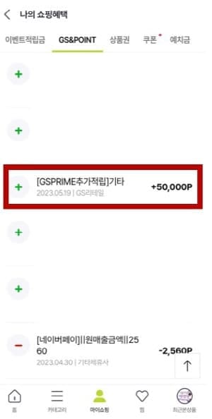 GS-Point적립금