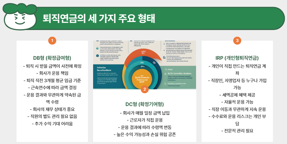 퇴직연금의 세 가지 주요 형태