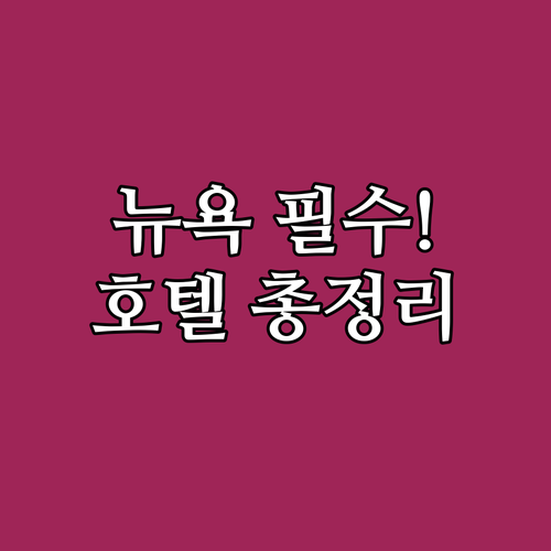 뉴욕 자유여행 필수 체크리스트 뚜벅이..