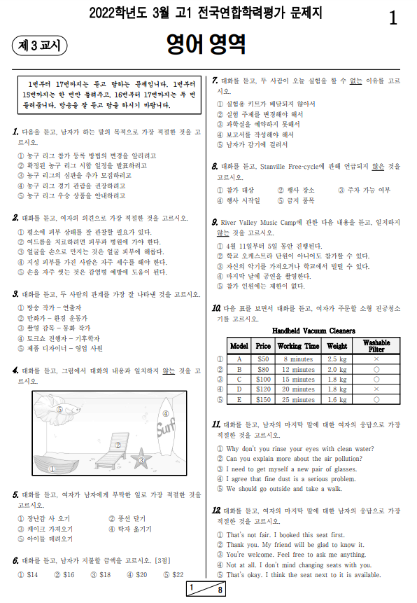 2022년-3월-고1-영어-모의고사-기출문제