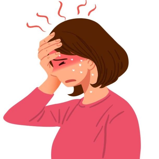 식중독환자 고열이 나는 일러스트