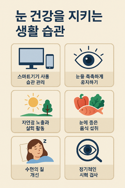 눈 건강을 지키는 생활습관 요약 내용 사진