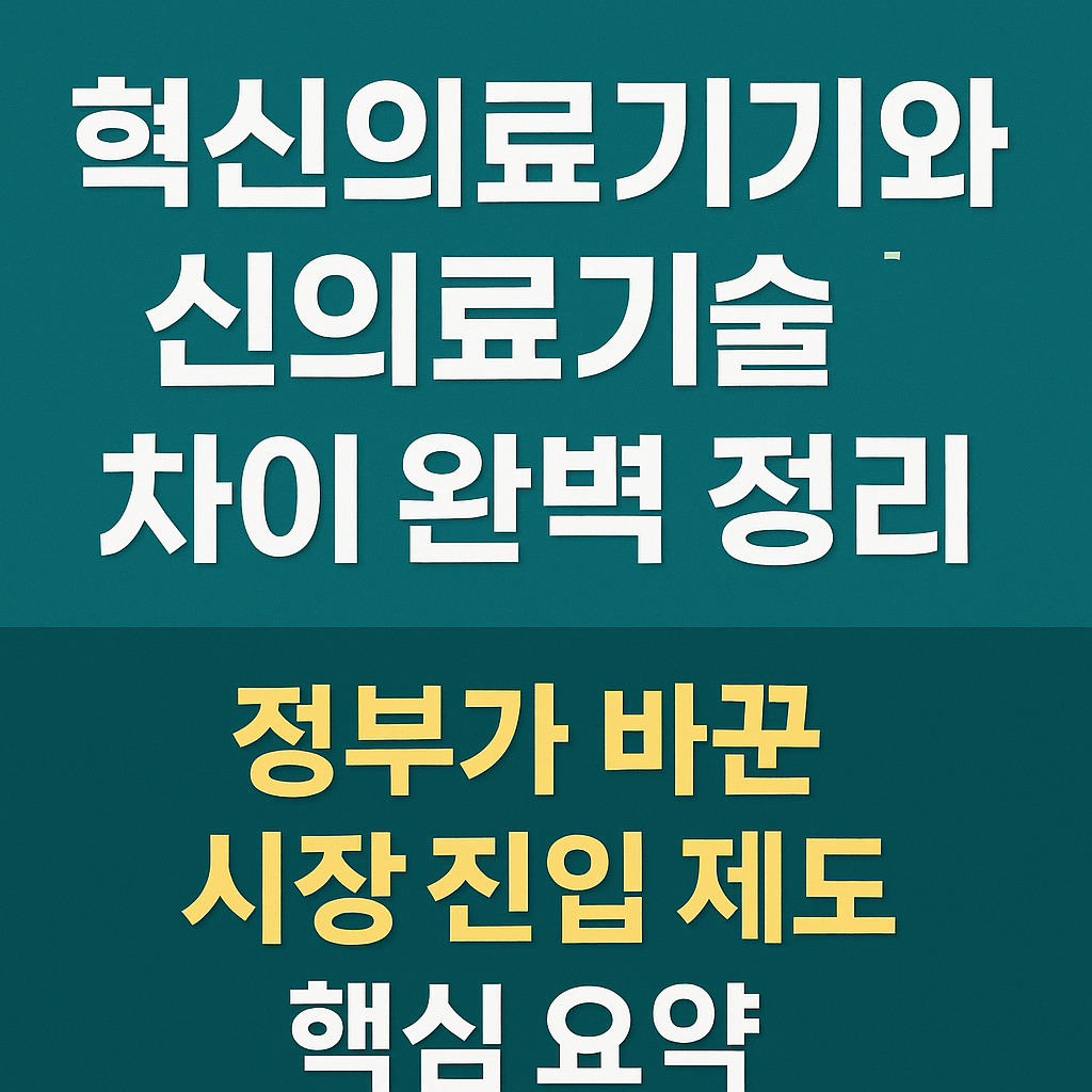 2025 혁신의료기기와 신의료기술 차이 완벽 정리|정부가 바꾼 시장 진입 제도 핵심 요약