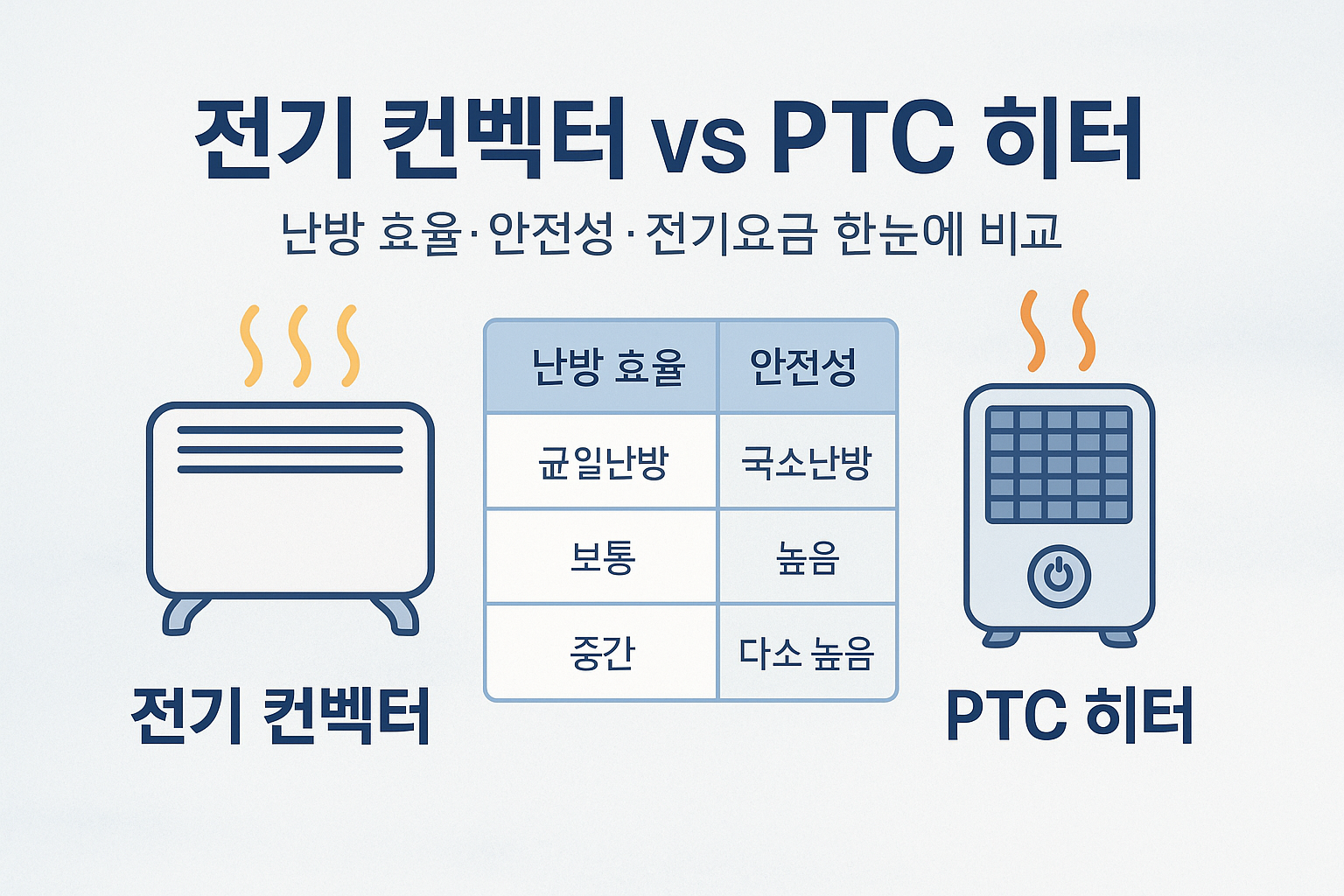 전기 컨벡터 vs PTC 히터