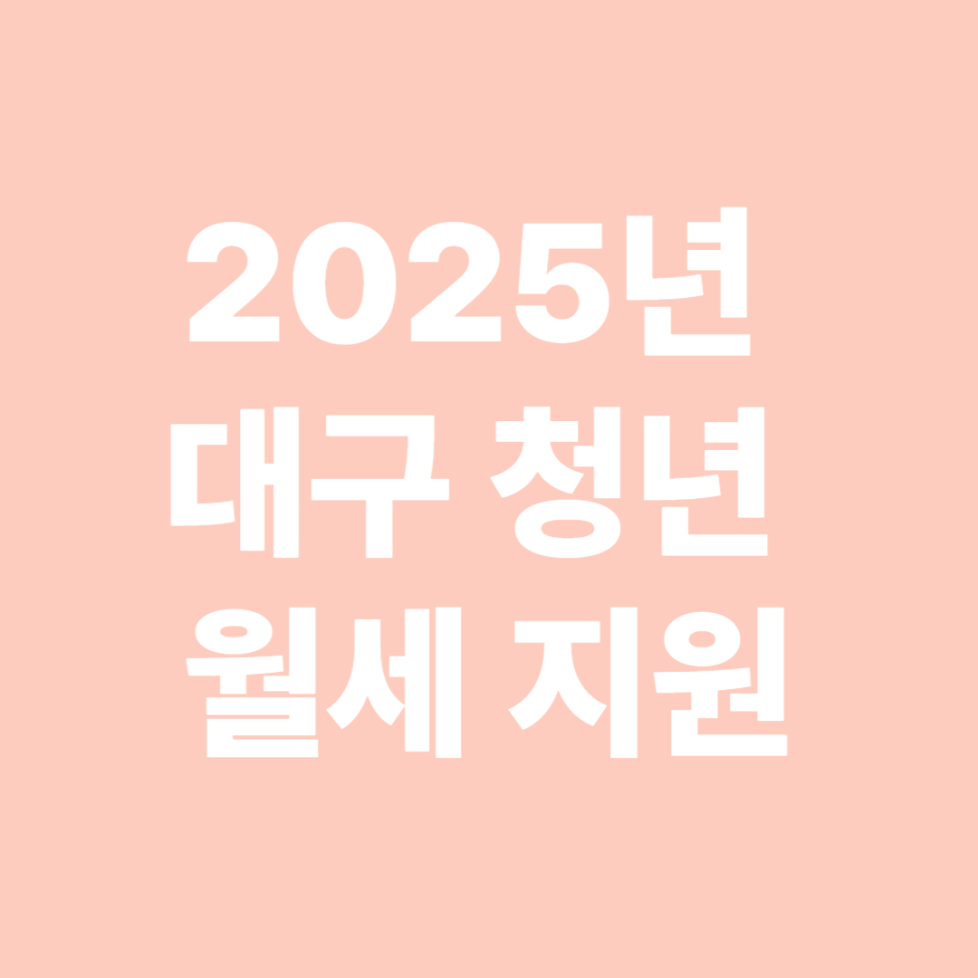 2025년 대구 청년 월세 지원, 다른 지역과 뭐가 다를까