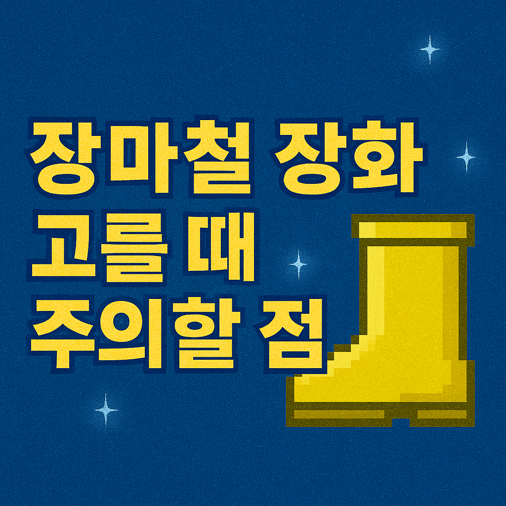 장화 고를 때 주의할 점