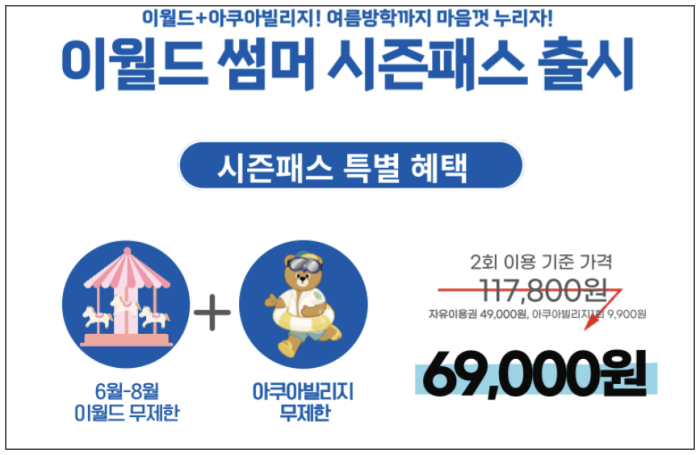 대구 이월드 할인 티켓(입장권) '이월드 썸머 시즌패스'
