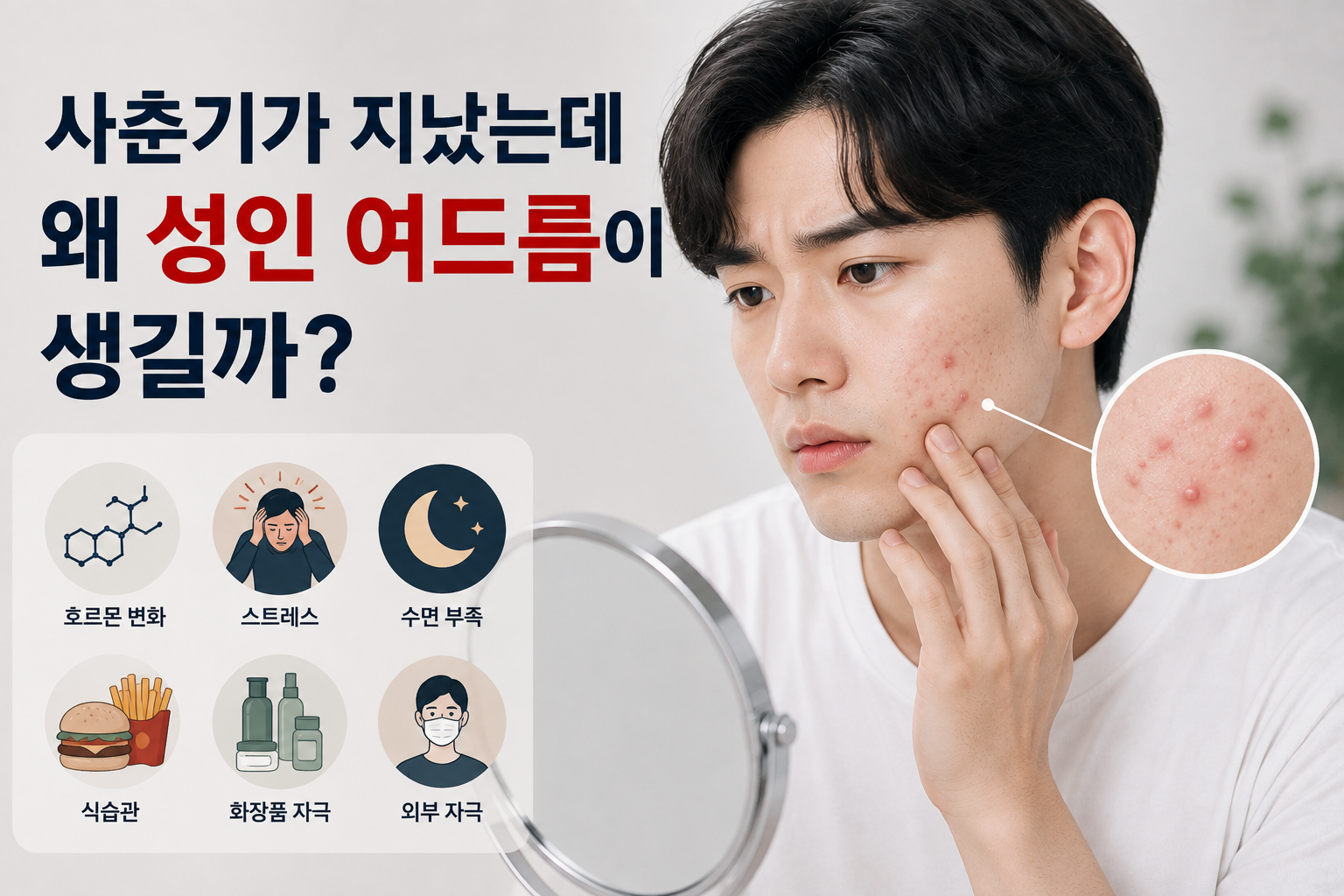사춘기가 지났는데 왜 성인 여드름이 생길까?