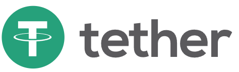 대더 코인의 로고 왼쪽은 대문자 T가 하얀색으로 세겨져있고 바탕은 동그란 초록색깔의 로고로 감싸고있다 오른쪽에는 영어로 tether 로 검은색 글씨로 기록되어 있다. 전체적인 바탕색은 하얀색이다