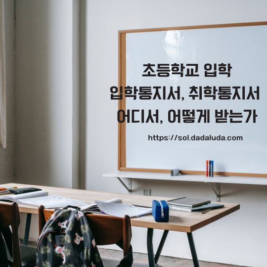 초등학교 입학통지서 취학통지서