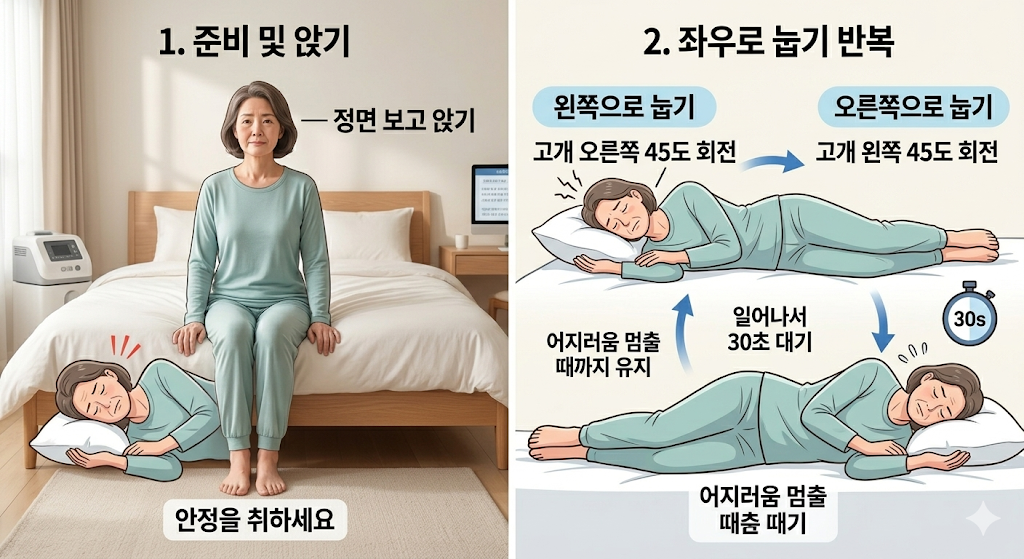 이석증 자가 재활 운동 (브란트-다로프 운동법)