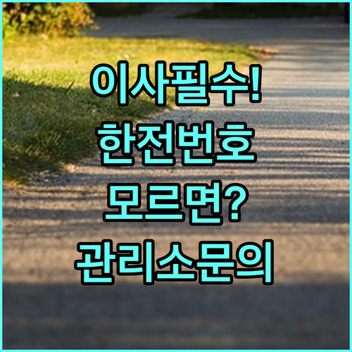 이사 후 한전 고객번호 확인과 아파트..