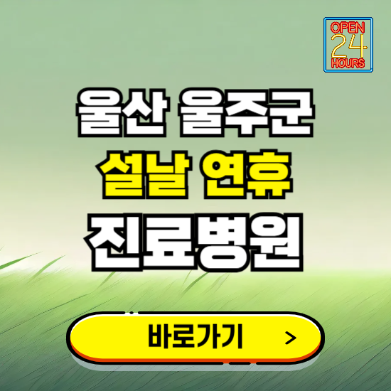 울산 울주군 설날 연휴 진료병원 찾기 ❘ 24시 응급 야간 심야 문여는 병원