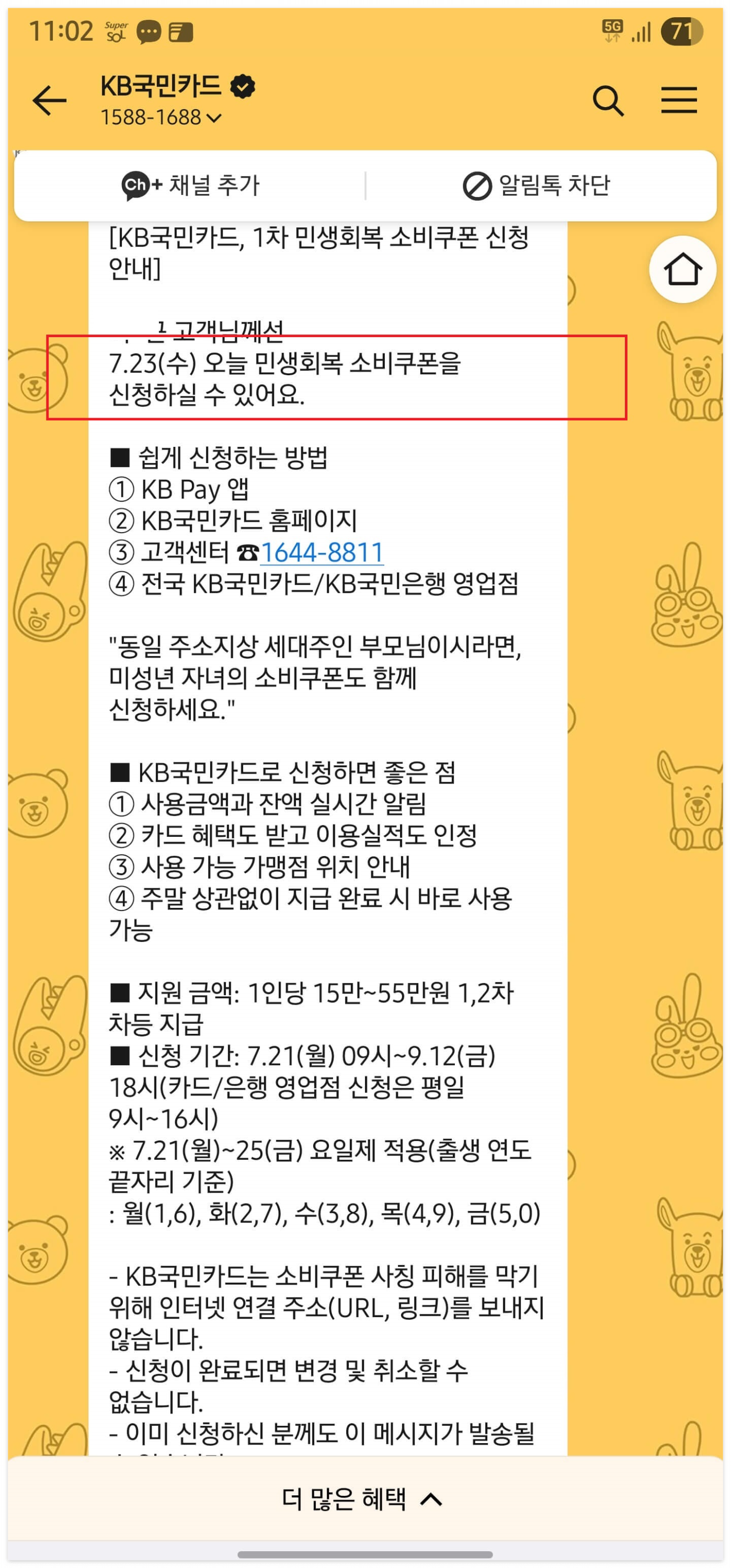 민생회복 소비쿠폰 국민카드 발급받기1