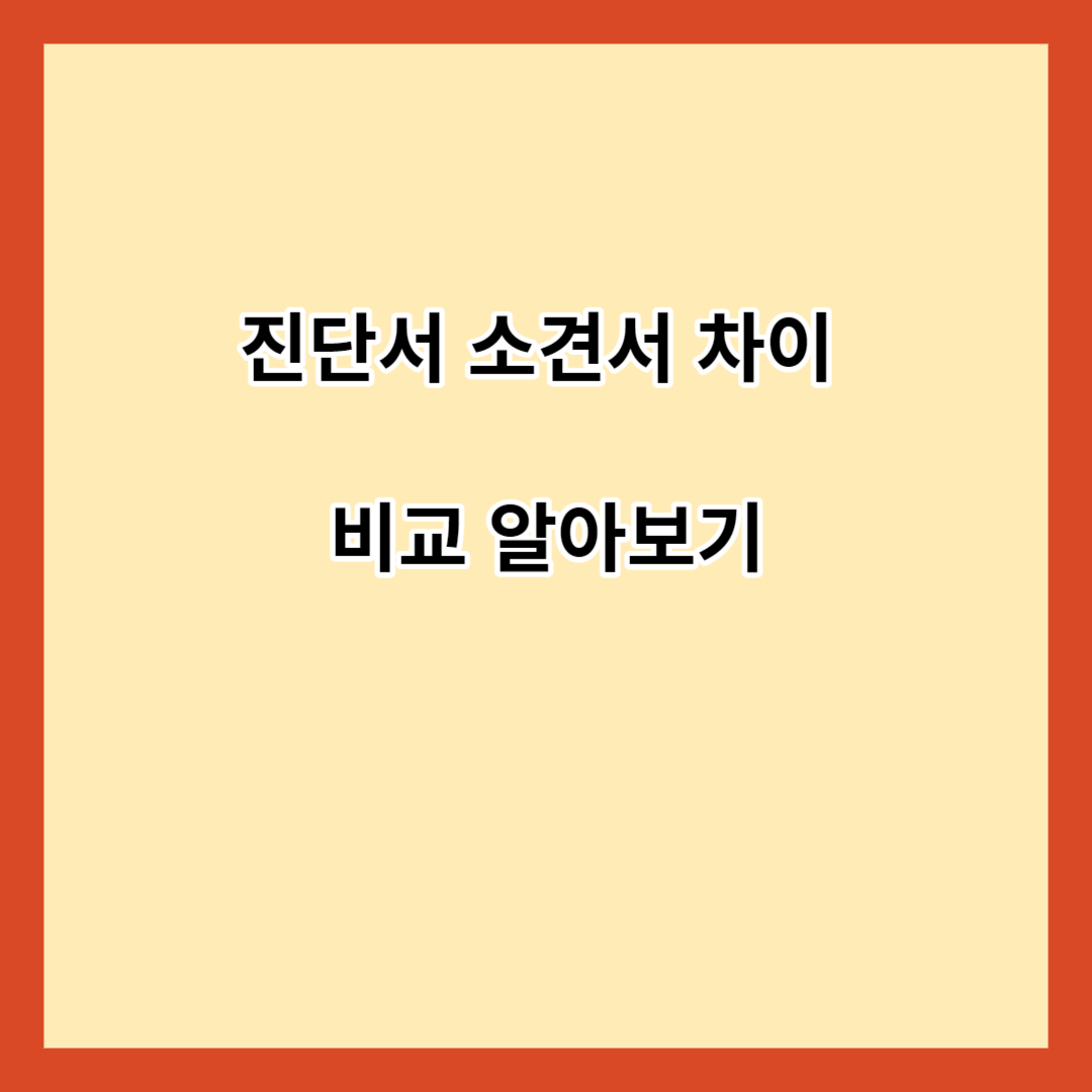 진단서 소견서 차이 비교 알아보기