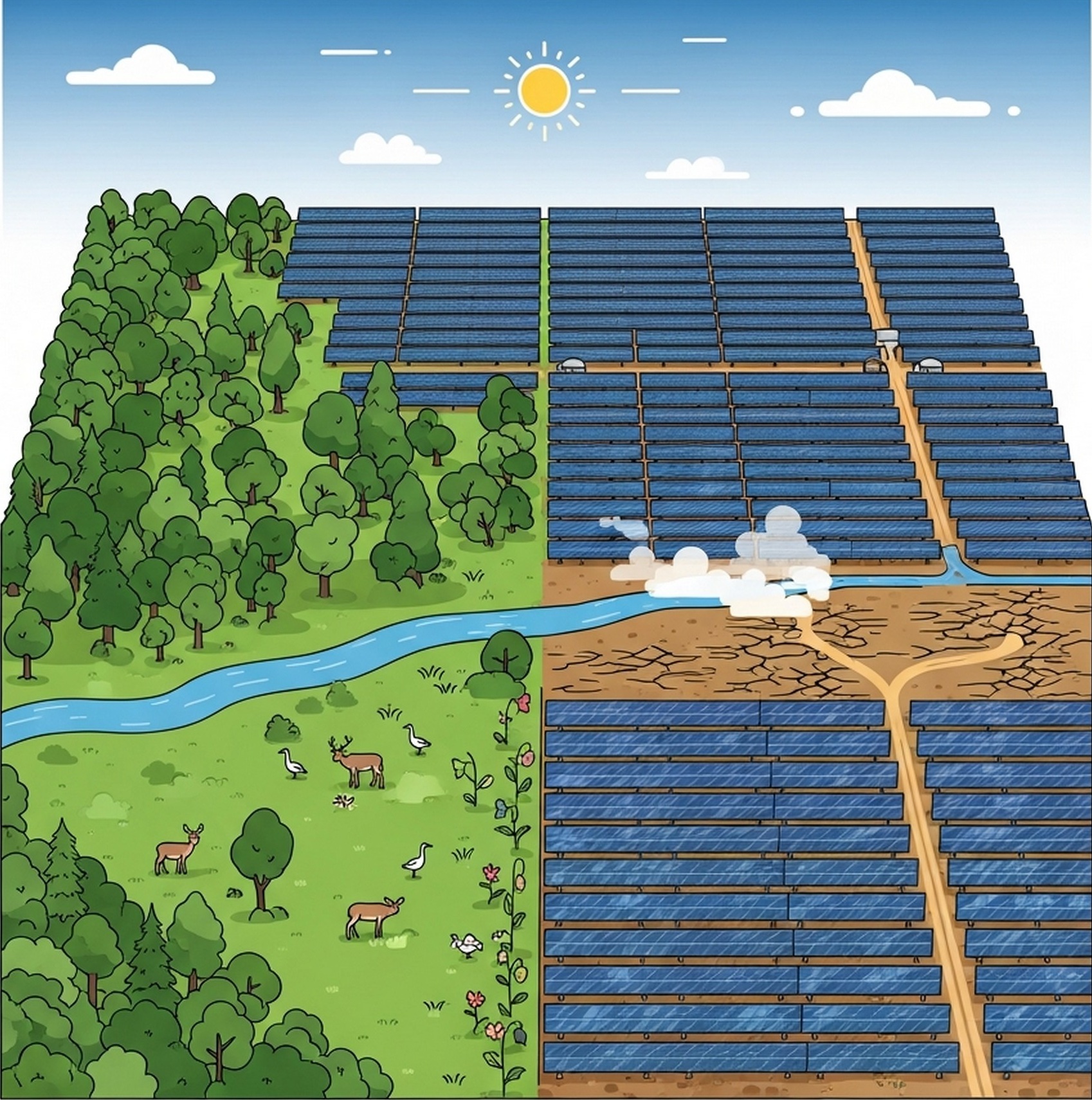 태양광 설치로 인한 토지 점유