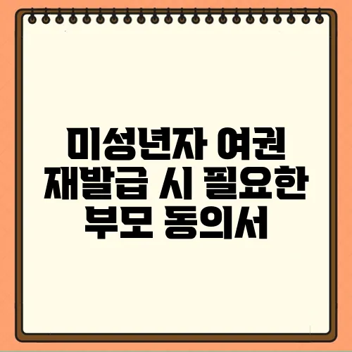 미성년자 여권 재발급 시 필요한 부모 동의서