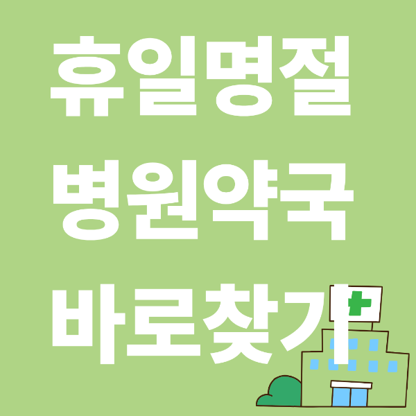 휴일병원약국 빠르게 찾는 방법