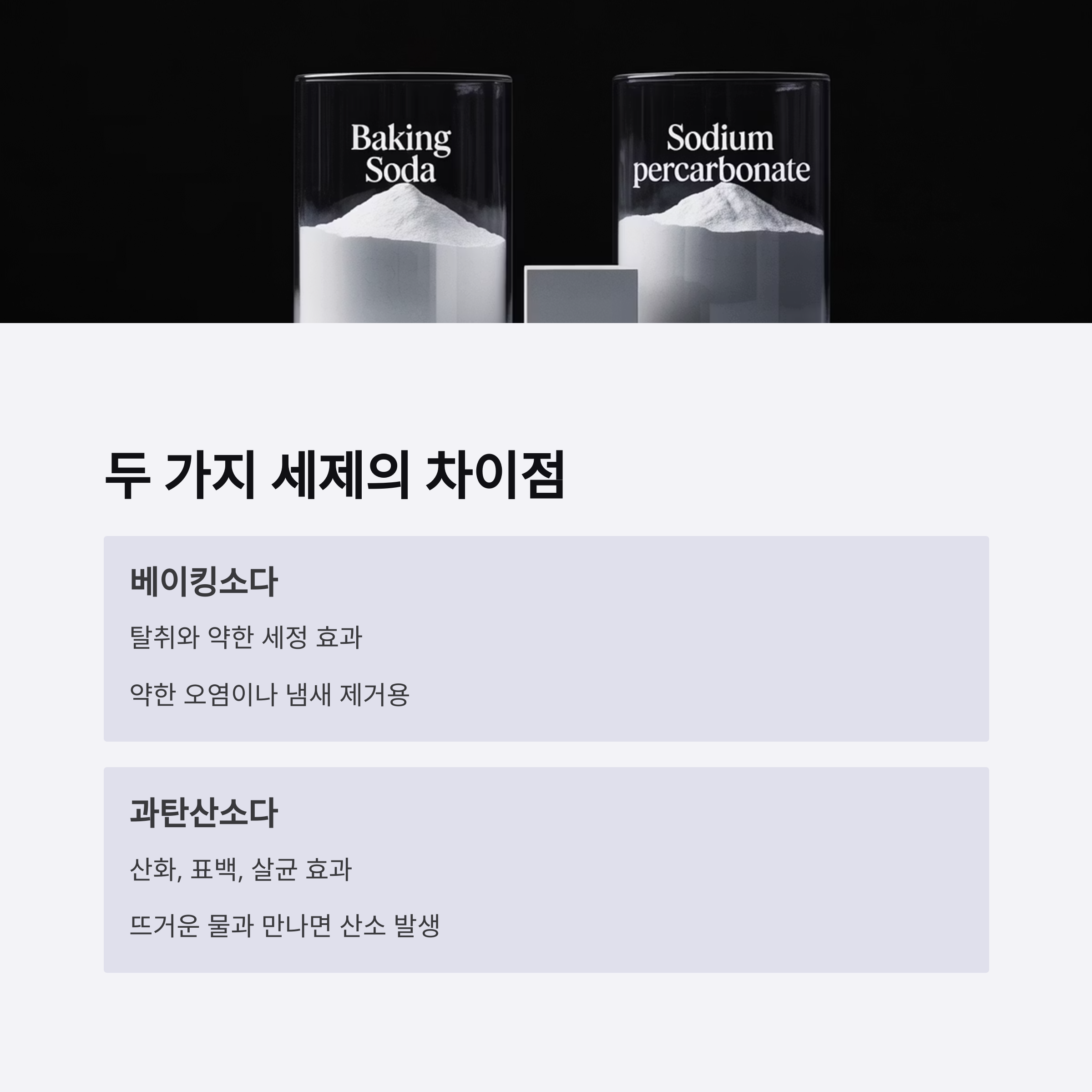 베이킹소다와 과탄산소다, 어떻게 다를까요?