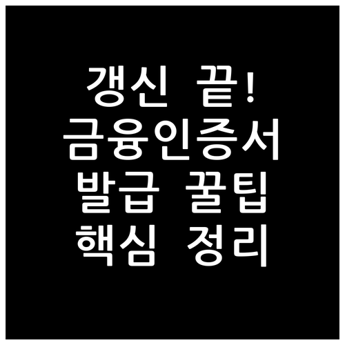 갱신 번거로움 해결해주는 금융인증서 ..