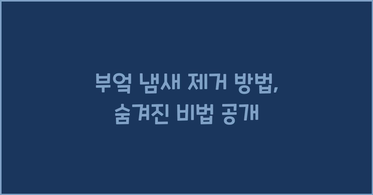 부엌 냄새 제거 방법