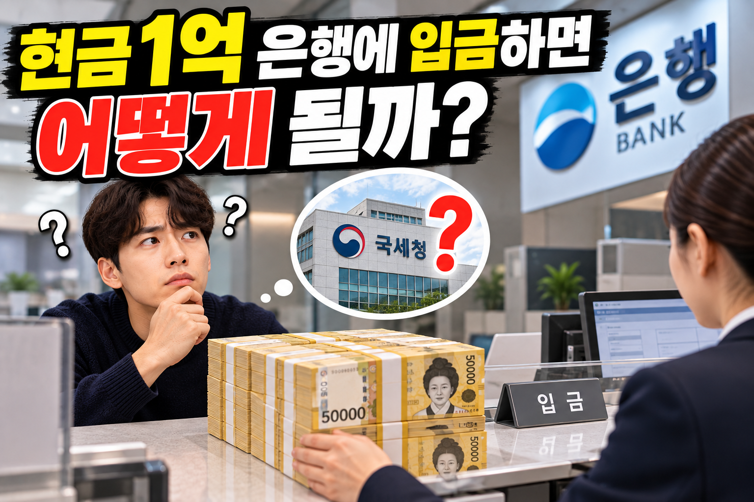 현금 1억 은행에 입금하면 어떻게 될까?