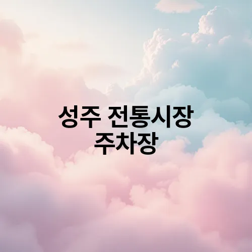 성주 전통시장 주차장