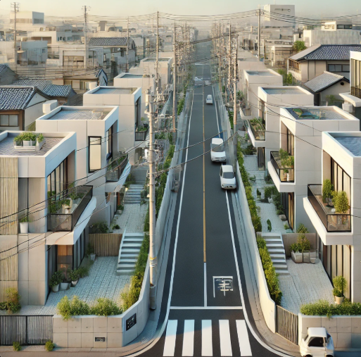 일본의 전원주택가 골목