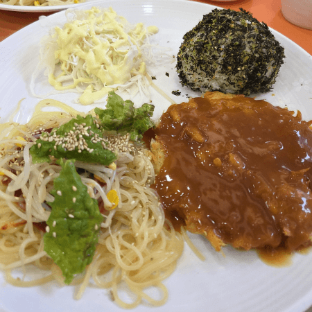 주먹밥 맛집 맛있는 집 소풍 미아본점 A세트(돈까스, 쫄면, 주먹밥)