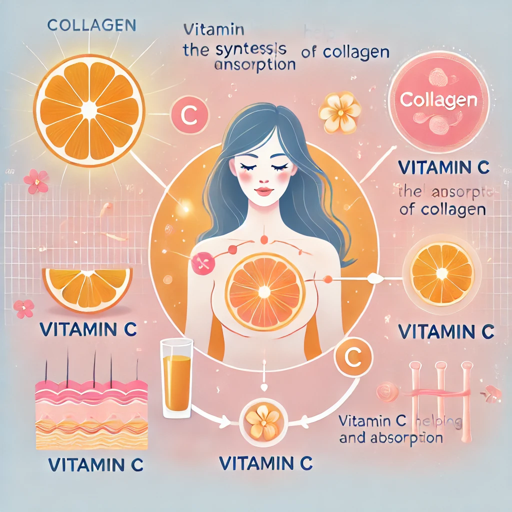 비타민 C가 콜라겐 합성과 흡수에 도움