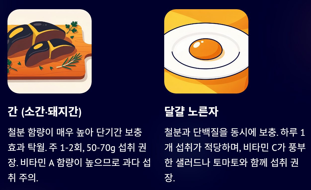 철분 많은 음식 10가지 및 부족증상 알아보기