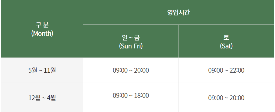 삼악산 케이블카 운영시간