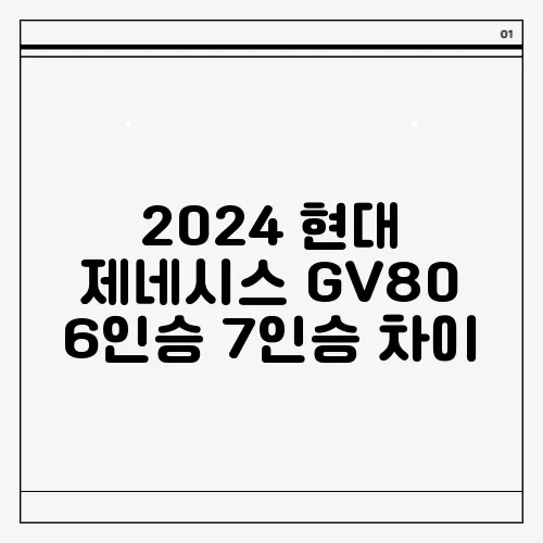 2024 현대 제네시스 GV80 6인승 7인승 차이