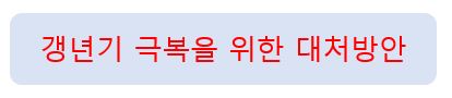 갱년기 극복을 위한 대처 방안
