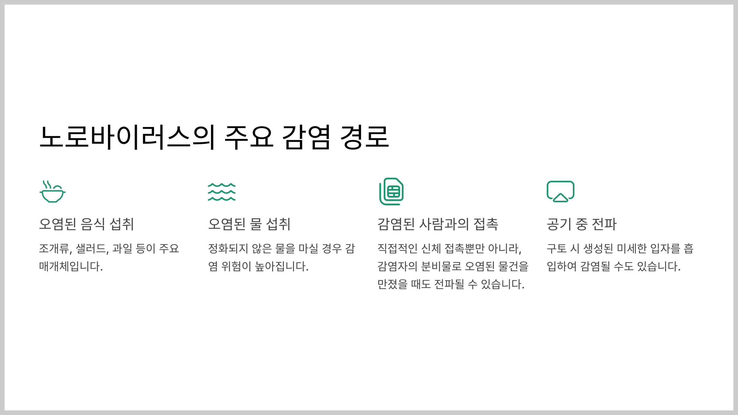 노로바이러스 감염 예방