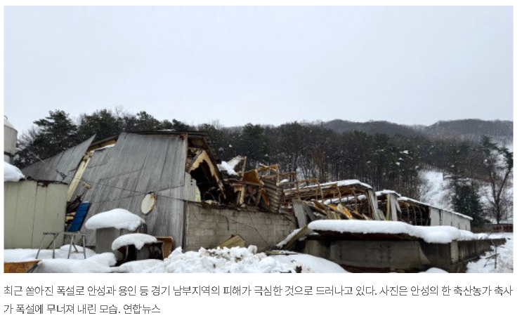 경기도 폭설 피해_연합뉴스