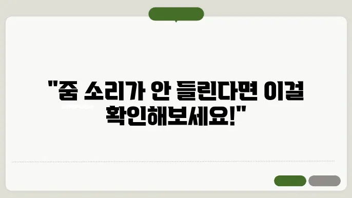 줌 소리가 안들려요