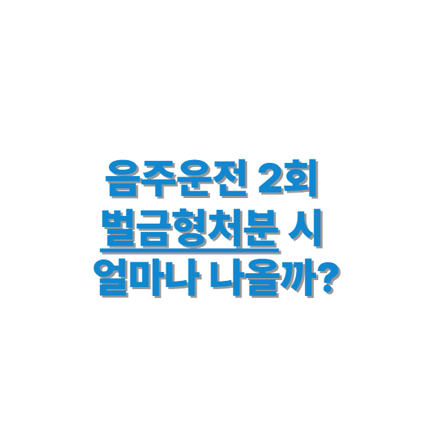 음주운전 2회 벌금형