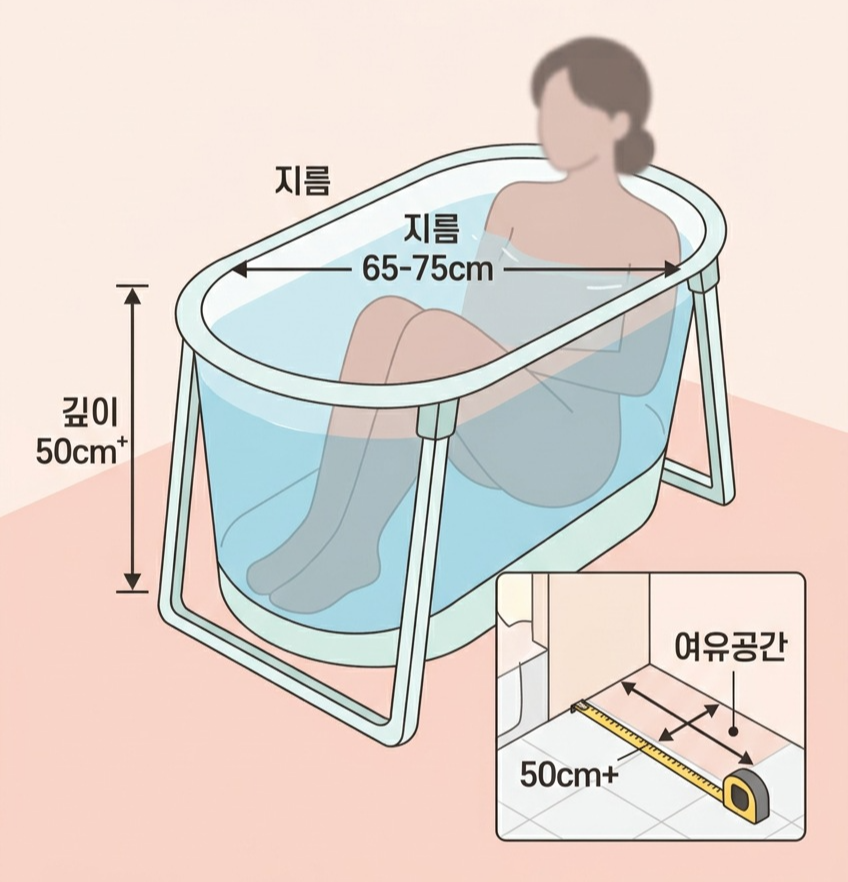 접이식 반신욕조 사이즈 고르는법 성인 비교