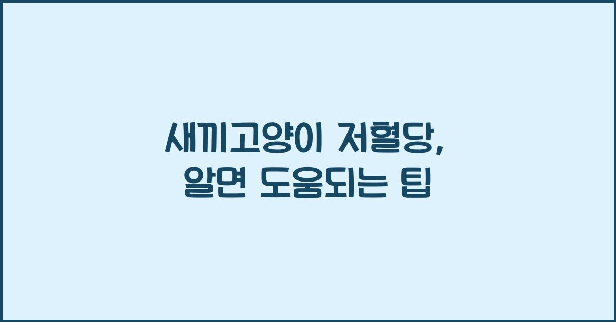 새끼고양이 저혈당