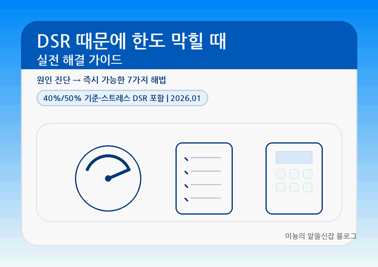DSR 때문에 한도 막힐 때|"왜 막혔는지" 5분 진단 + 바로 되는 7가지 해법