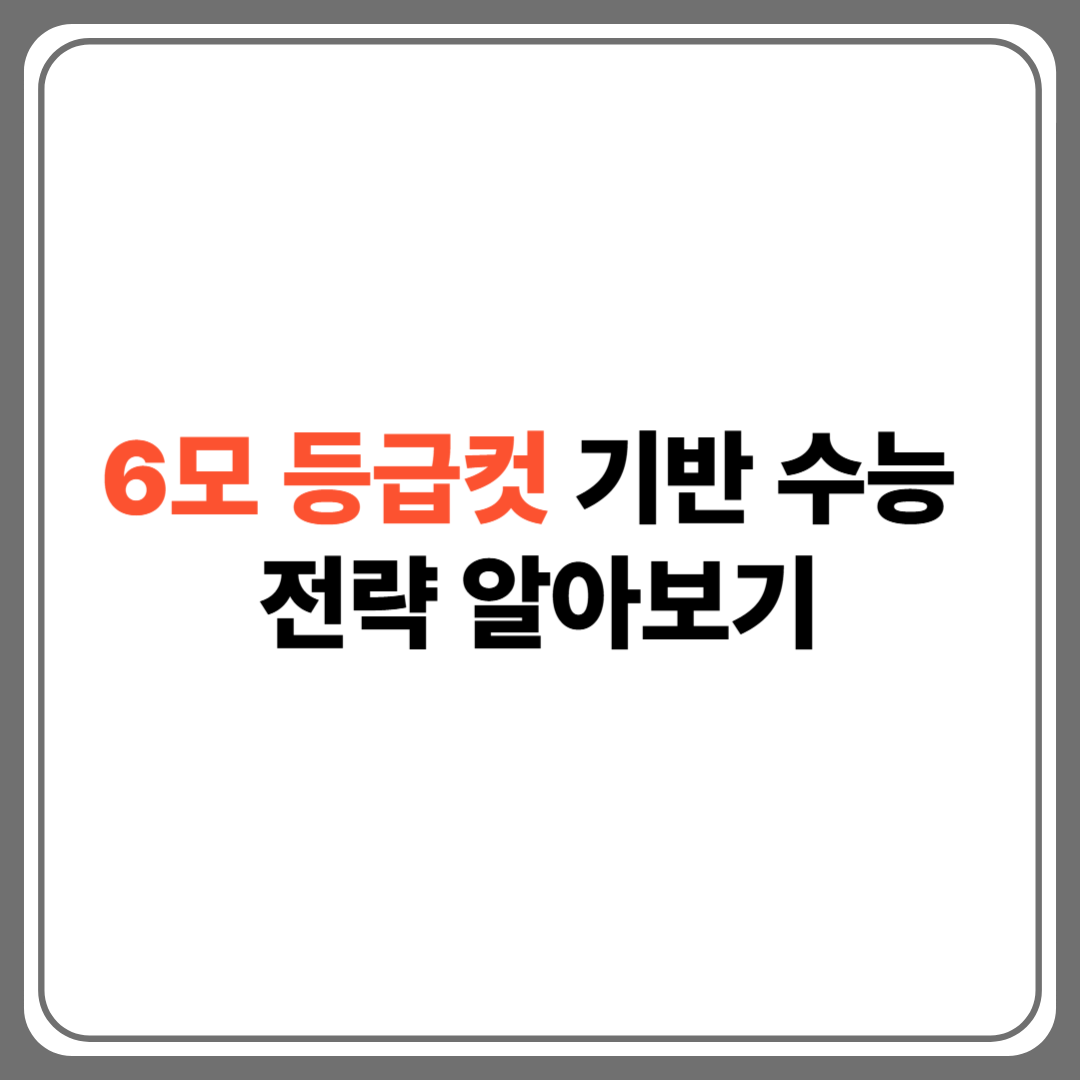 "2025 6모 수능 전략 팜플렛"