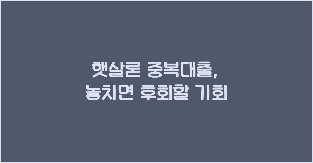 햇살론 중복대출