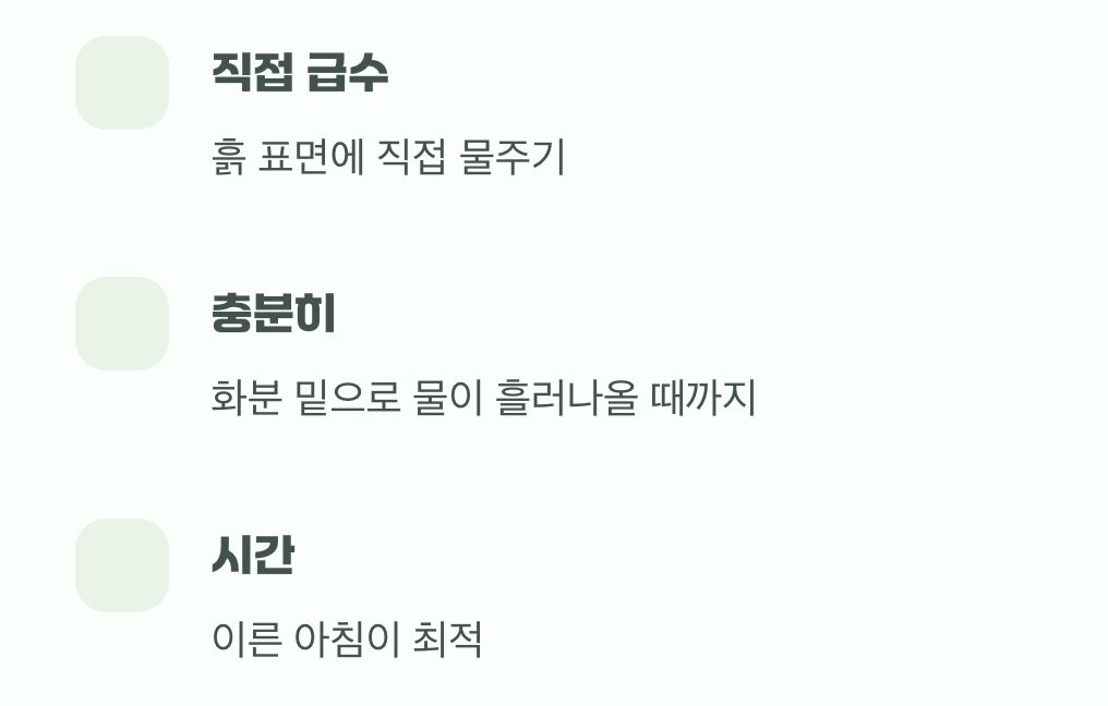 물 주는 방법에도 기술이 있다