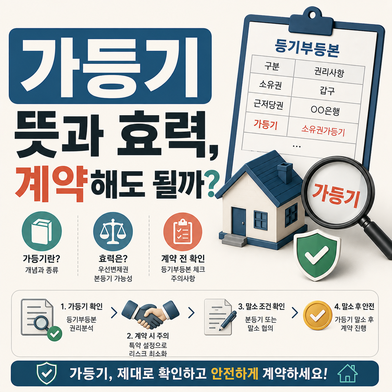 가등기 개념과 계약 전 확인사항을 보여주는 이미지