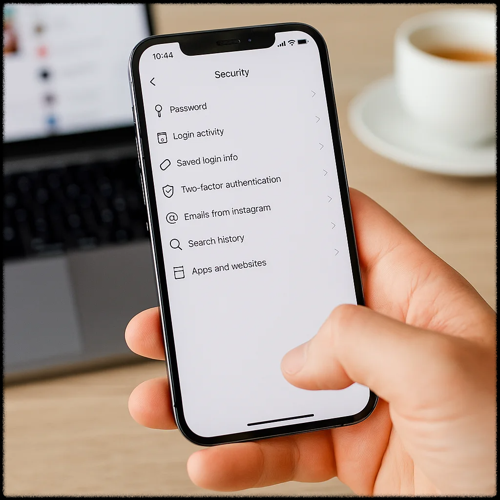 인스타그램 보안 설정 화면